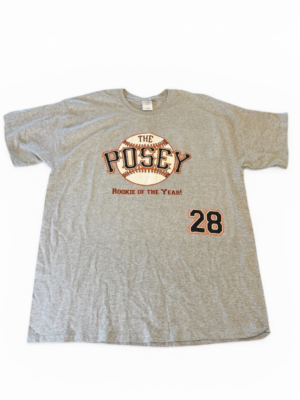 Vintage San Francisco Giants Buster Posey Rookie of the Year T-Shirt XL Gray